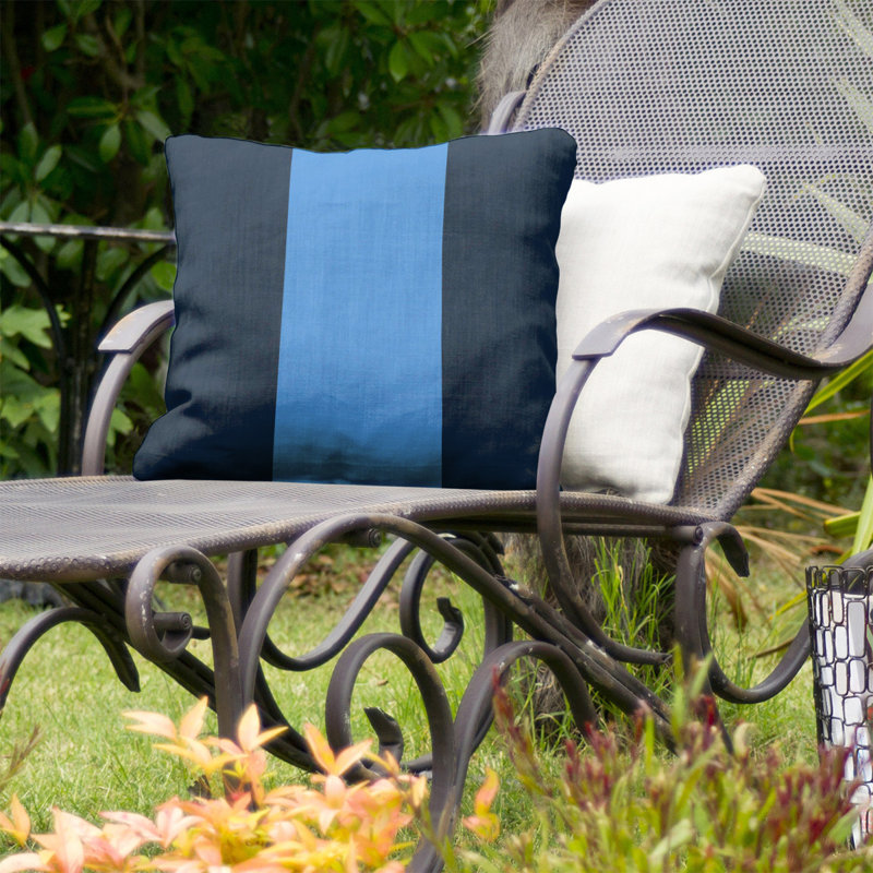 Coussin décoratif d'intérieur/d'extérieur, 18 po x 18 po, Bleu marine / bleu
