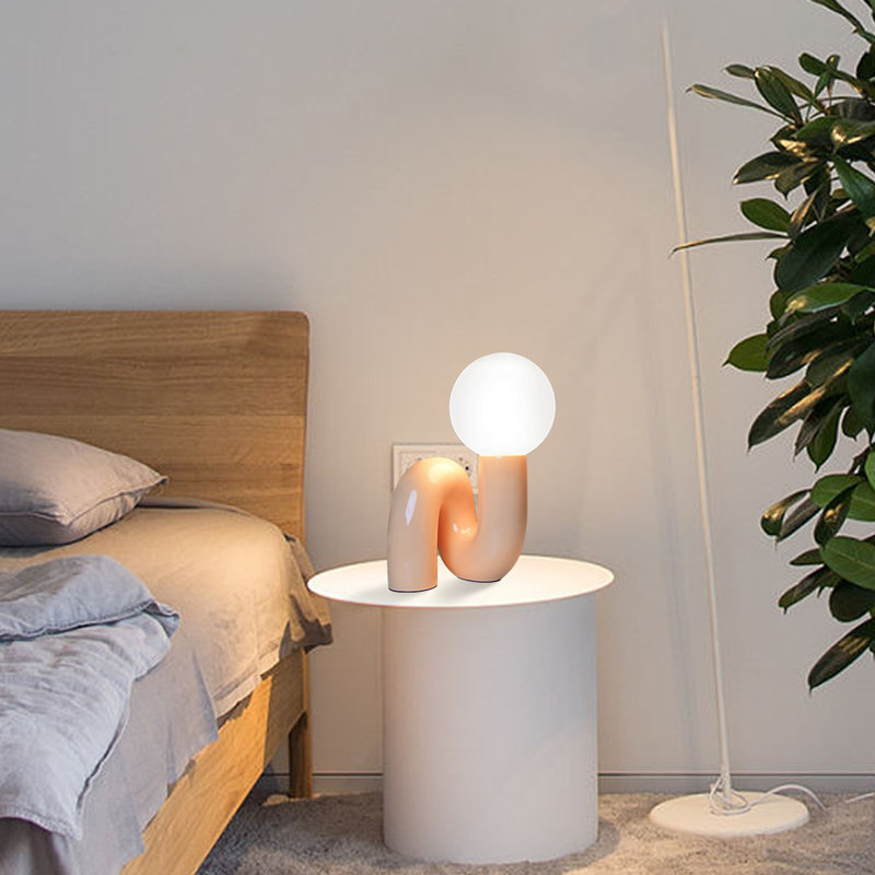 Verda Resin Table Lamp, Pink