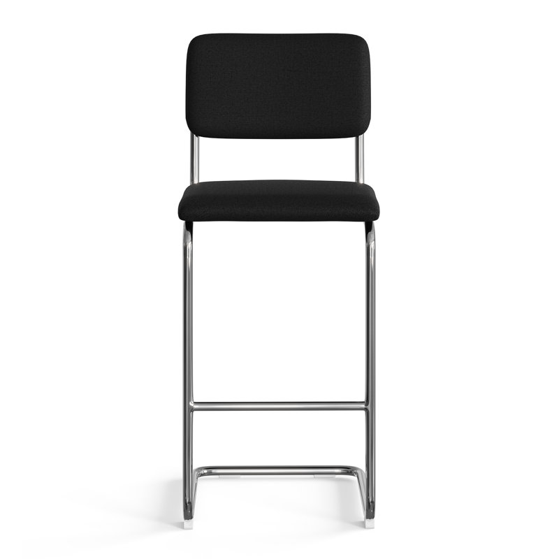 Walsh Linen Bar & Counter Stool, Bar Stool (30” Seat Height), Black