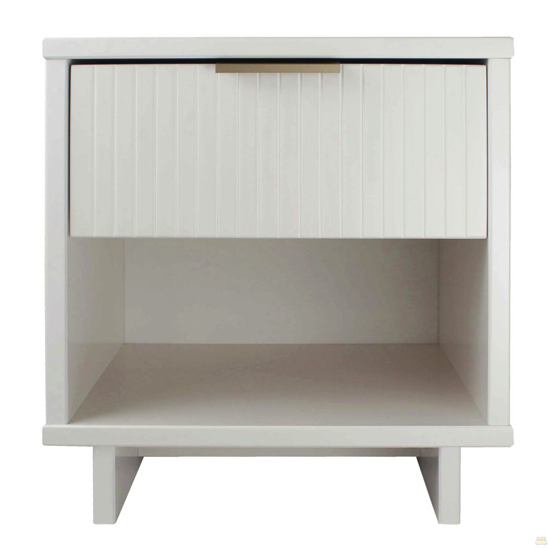 Table de chevet 18 po (1 tiroir), Blanc