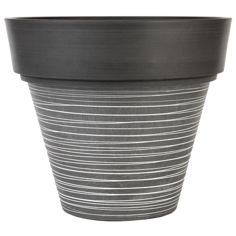Pot Planter, 9.84" H x 11.81" W x 11.81" D, Dark Gray