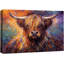 «Highland Cow», art animalier coloré, impression sur toile encadrée-126032043-126032041