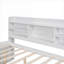 Lit plateforme double classique en bois massif avec bibliothèque intégrée et lit gigogne escamotable, blanc doux