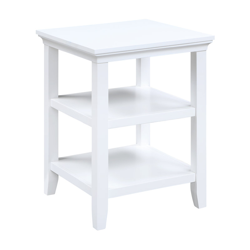 Morphew 24" Tall End Table with Storage, White