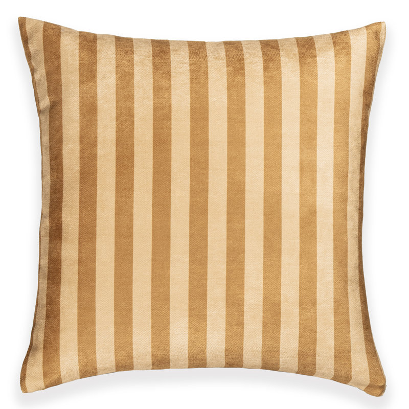 Coussin Birch Lane, Rayures jaunes, Plume, Carré 20 po
