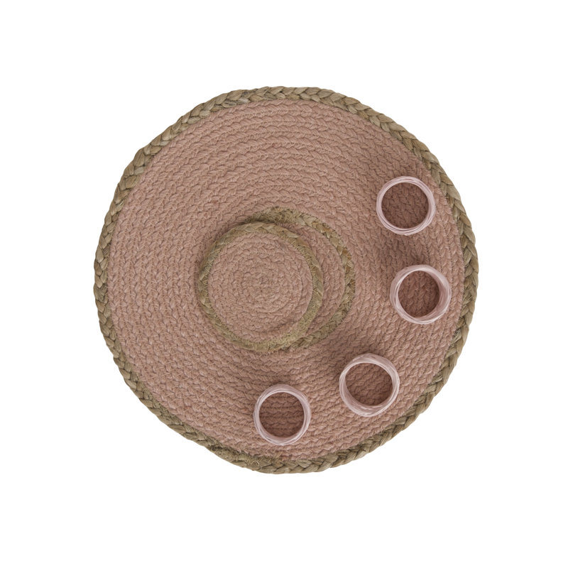 Bolding Embroidered Round, Blush