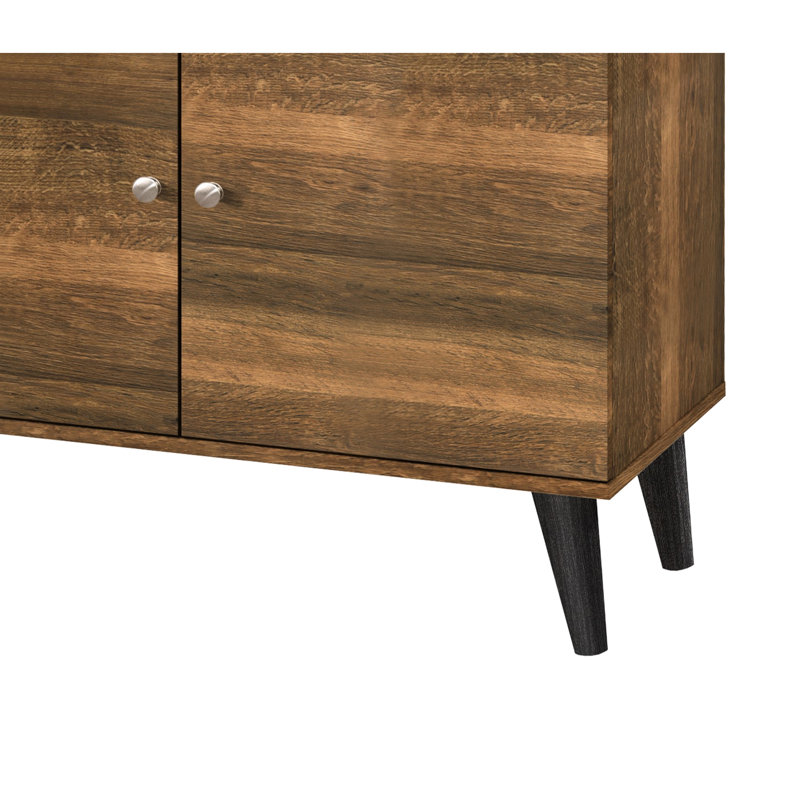 Brown Tv Stand With Splayed Legs For Tvs Up To 70-79 Inches, Storage Options Affordable Multimedia Rooms, Inches Practical