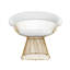 Fauteuil d'appoint en simili-cuir blanc moderne Pangea Home Fern avec base en fil métallique doré - Fauteuil contemporain pour le salon ou la salle à manger-754492069-754492068