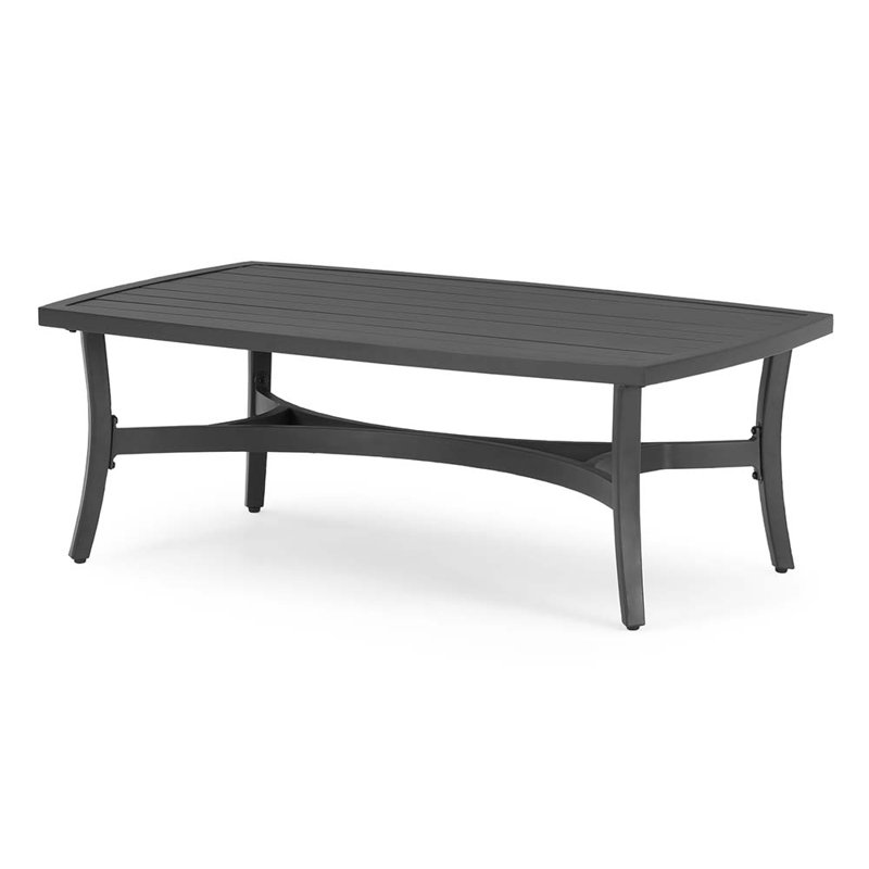 Calliann 44" W x 27" D Rectangular Weather Resistant Powder Coated Aluminum Coffee Table