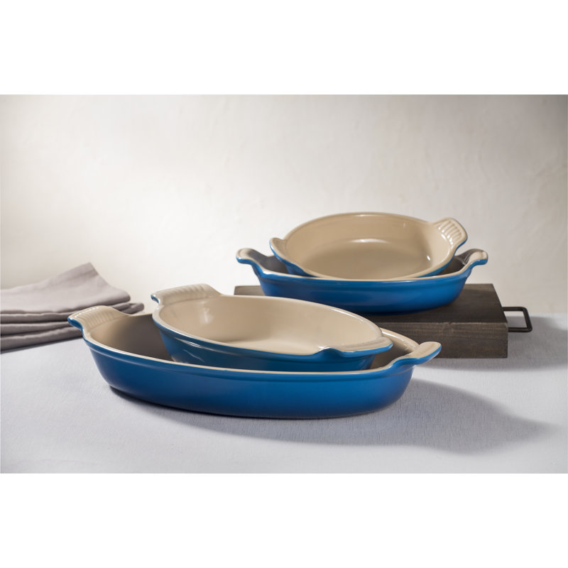 Le Creuset Heritage Stoneware Au Gratin Dish, 1.25" H x 4.25" W x  6.5" L, Marseille