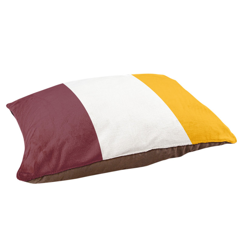 Coussin Washington, Petit (l 28 po x P 18 po x H 6 po), Bourgogne / blanc / jaune