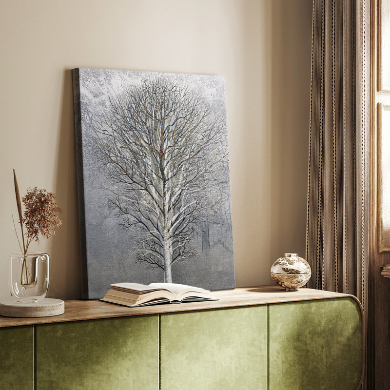 Silver Tree III -Gallery Wrapped Cavas, 18" H x 12" W