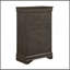 Meuble de chambre classique à 5 tiroirs au fini gris teinté classique de style Louis Philippe