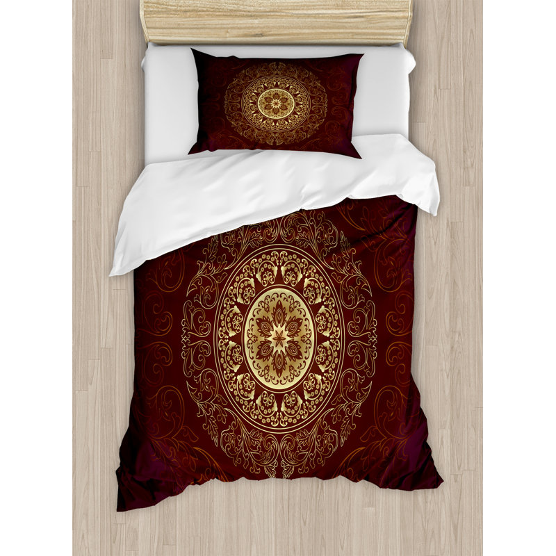 Modern & Contemporary Floral Duvet Cover, Twin Duvet Cover + 1 Standard Sham