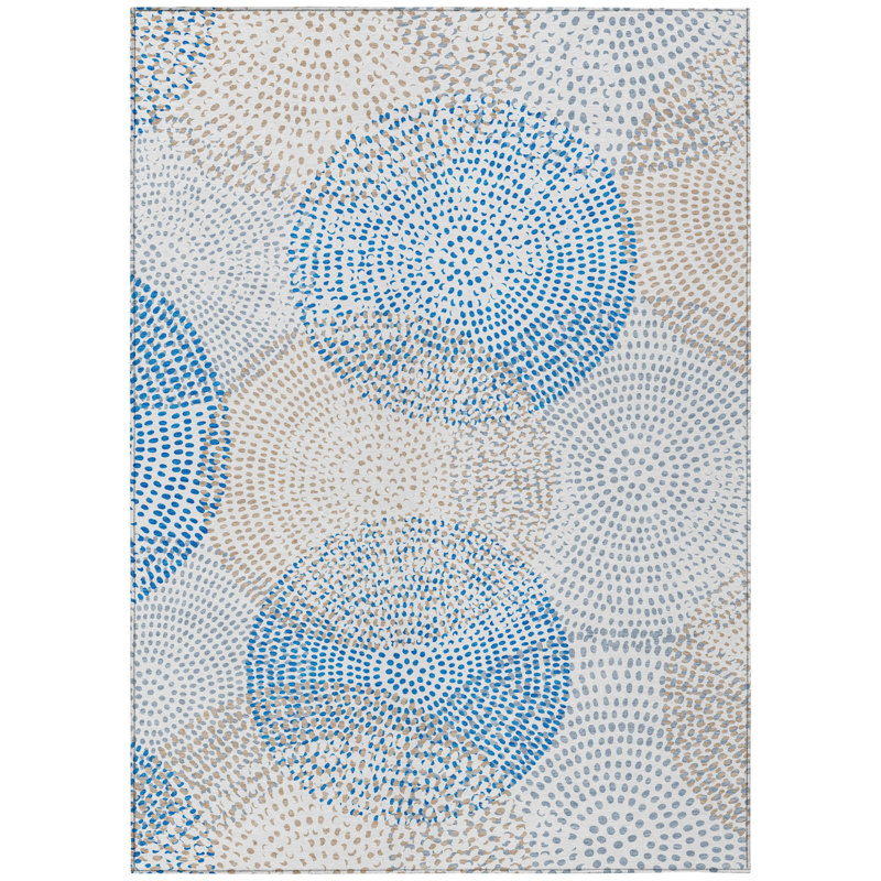 Tapis intérieur lavable à pois taupe 3 pi x 5 pi