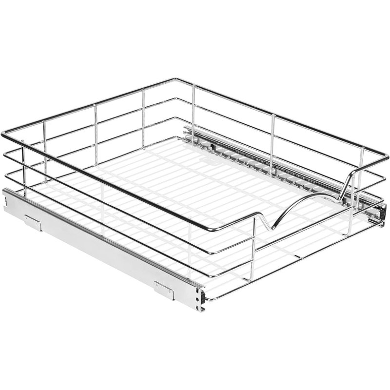 Organisateur de garde-manger escamotable robuste avec finition chromée antirouille, H 6 po x l 18,01 po x P 21 po