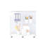 Vitrine blanche à deux portes sur pied, 33,35 po x 32,04 po x 14,33 po - conception à 2 tablettes pour divers objets