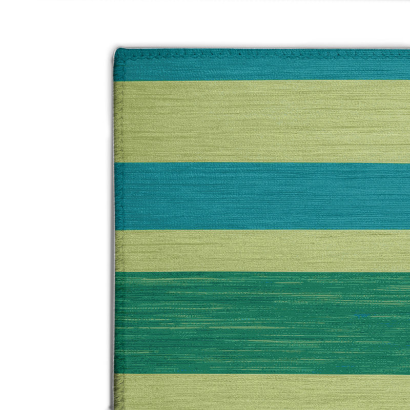 Tapis intérieur / extérieur bleu HorizontalStripes, Rectangulaire 2 pi x 3 pi