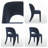 Set of 2 Chenille Dining Chairs with Hollow-Out Backrest-468354790