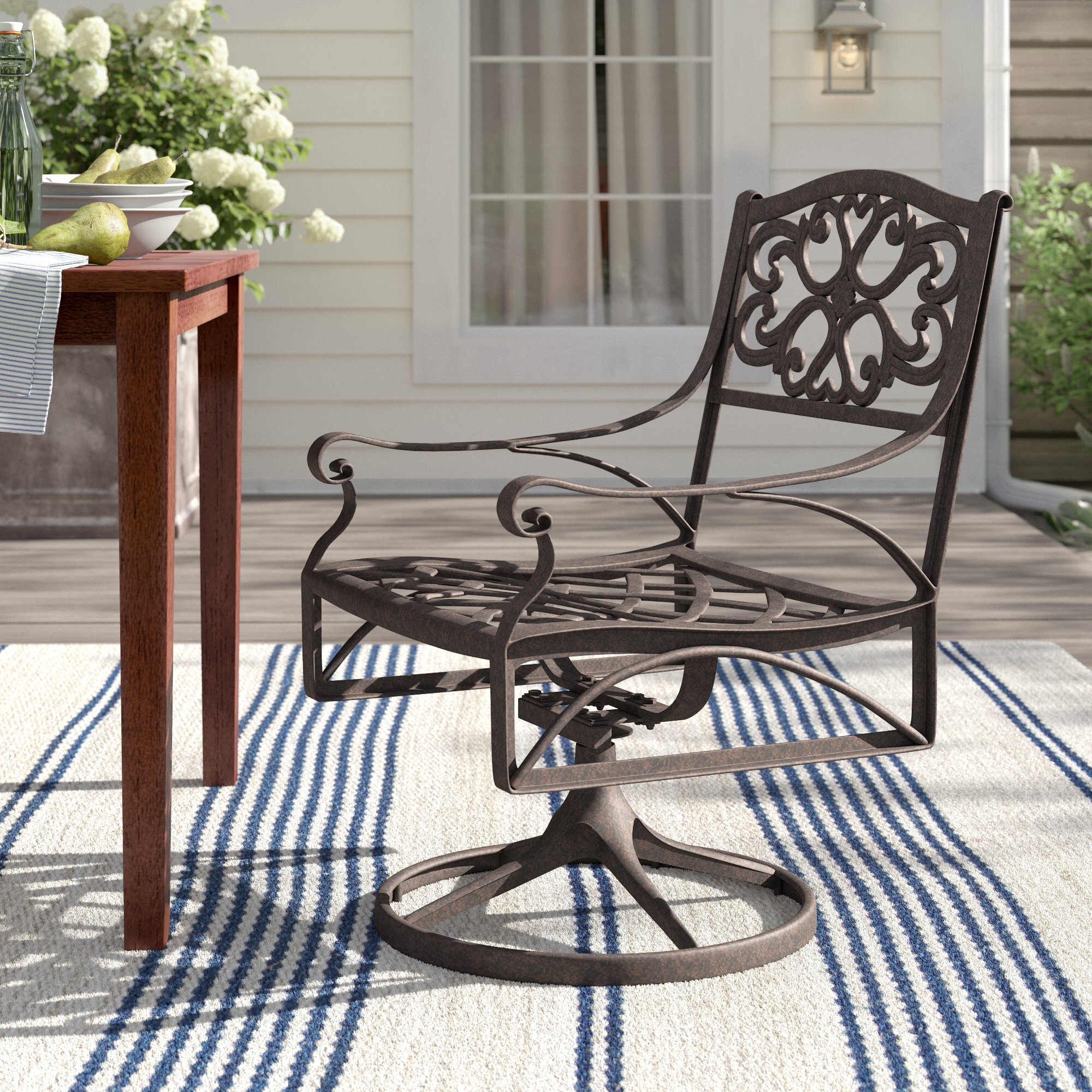 Rocking metal deals outdoor dining chair