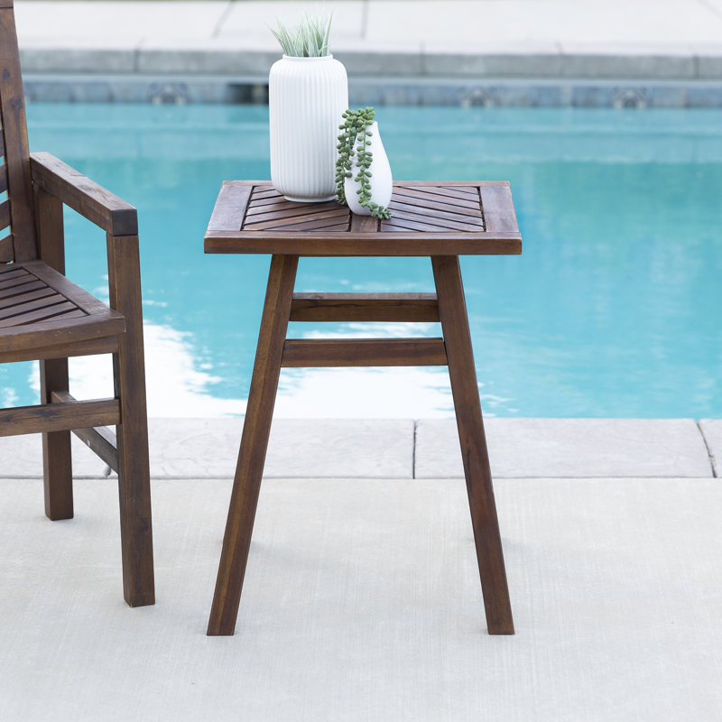 Abhishekh Square Acacia Outdoor Side Table , 46cm cm W 46cm cm D, Dark Brown