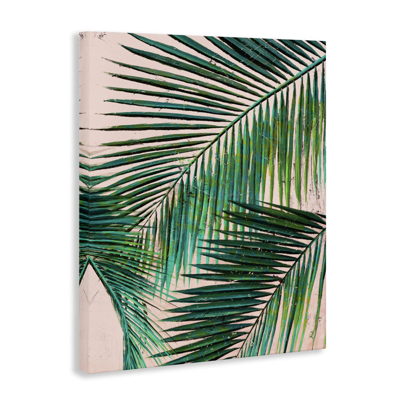 «Flowing Palm Fronds», art mural sur toile par Patricia Pinto, H 20 po x l 16 po