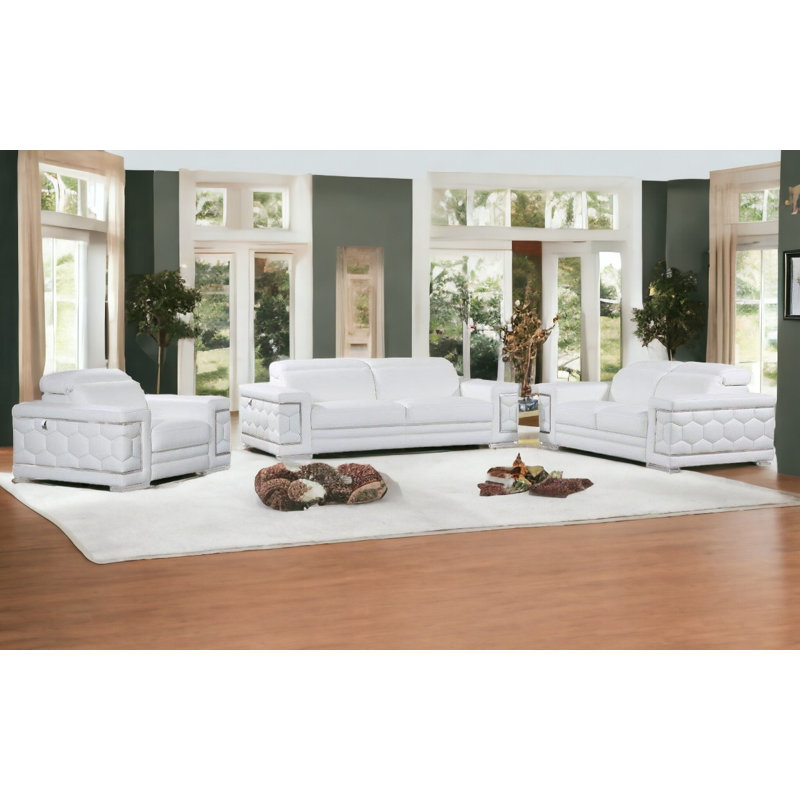 Ensemble de conversation pour trois personnes Maisonneuve, Blanc