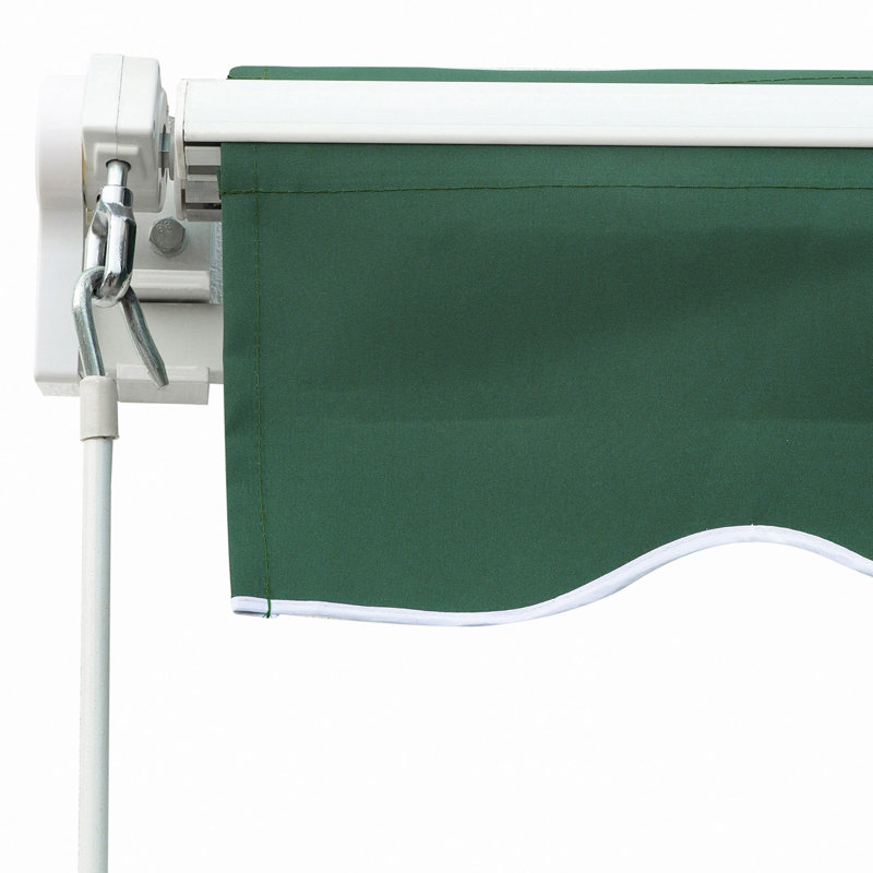 Patio Retractable Awning, Manual Exterior Sun Shade Deck Window Cover, Green,Sunshade Conapy