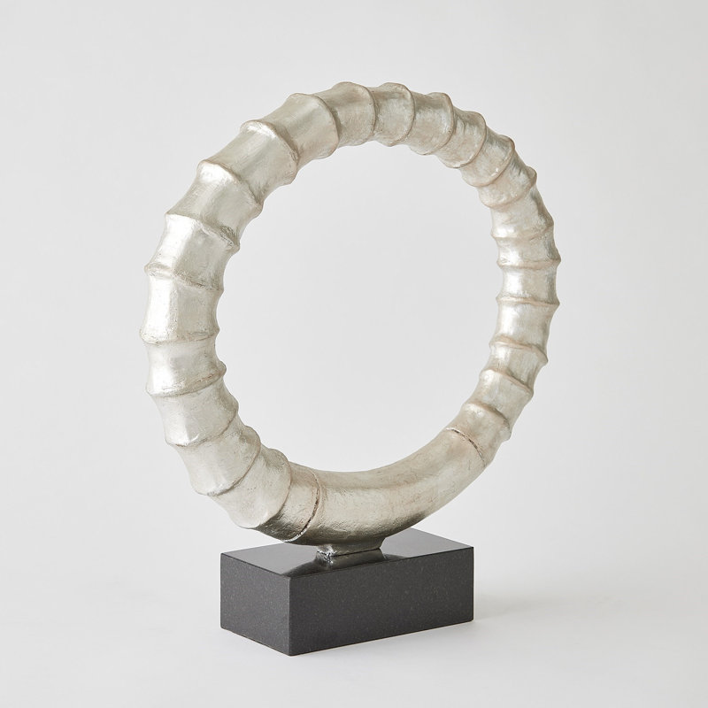 Infinity Horn Sculpture-Bronze, Black/Silver