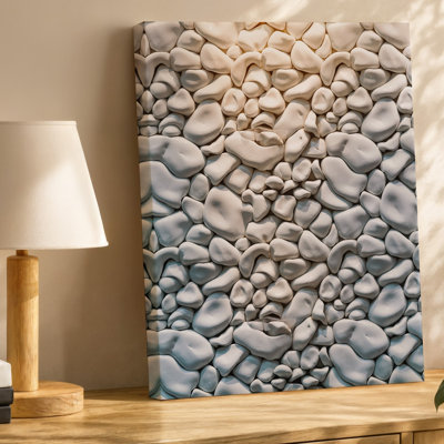 Toile, une texture de mur moderne sans couture avec un motif abstrait d'art mural irrégulier et de pierres blanches lisses