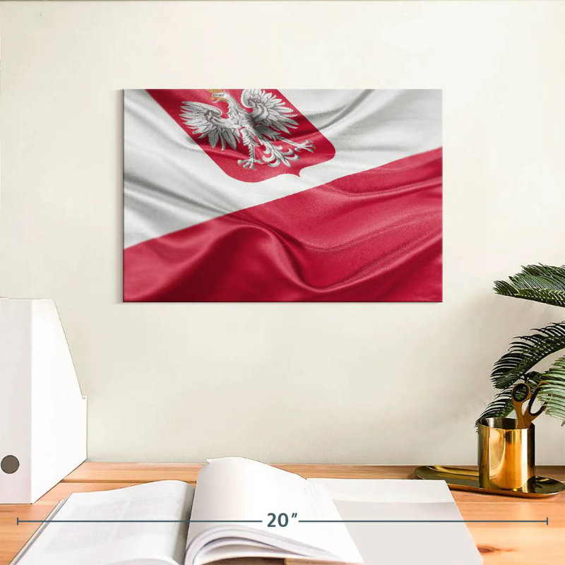 Drapeau de la Pologne, H 8 po x l 12 po