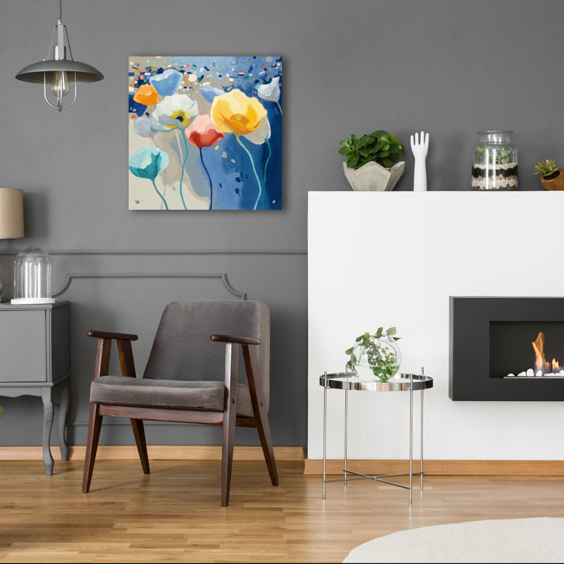 «Bleusy» par Shirley Novak, art mural en verre acrylique, H 24 po x l 24 po x P 0,2 po