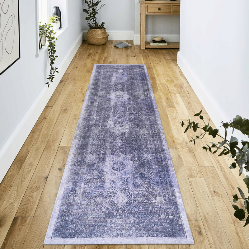 2'6''X10' Washable Rug, Low-Pile Non-Slip Non-Shedding For Bedroom, Living Room, Dining - Anthracite Area Rug 2'6''X10', Office, Color