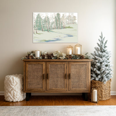 Winter Wood Landscape by Patricia Pinto Framed Canvas Wall Art Print