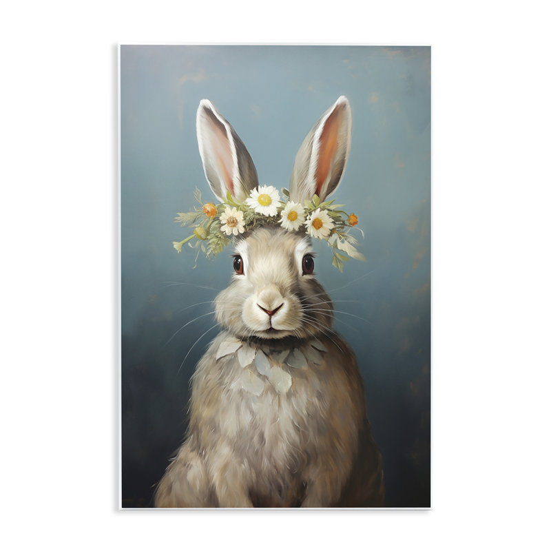 Plaque murale «Daisy Crowned Bunny» par Heidi Kuntz, H 15 po x l 10 po