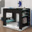 Full Size Wood Bunk Bed With Desk,Wardrobe,Ample Storage Space And RGB Light-2110495468