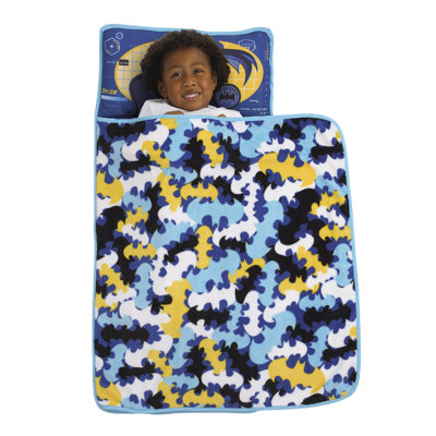 NoJo Warner Bros. Batman Preschool Toddler Nap Mat with Attached Pillow, and Blanket
