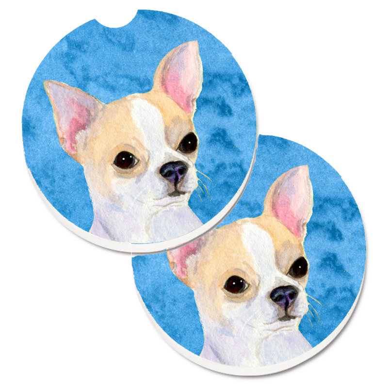 Sous-verre barbu collie voiture, Chihuahua beige