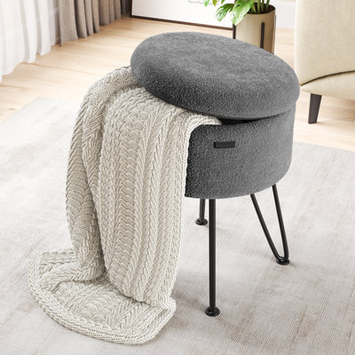 Modern Round Storage Ottoman Side Table