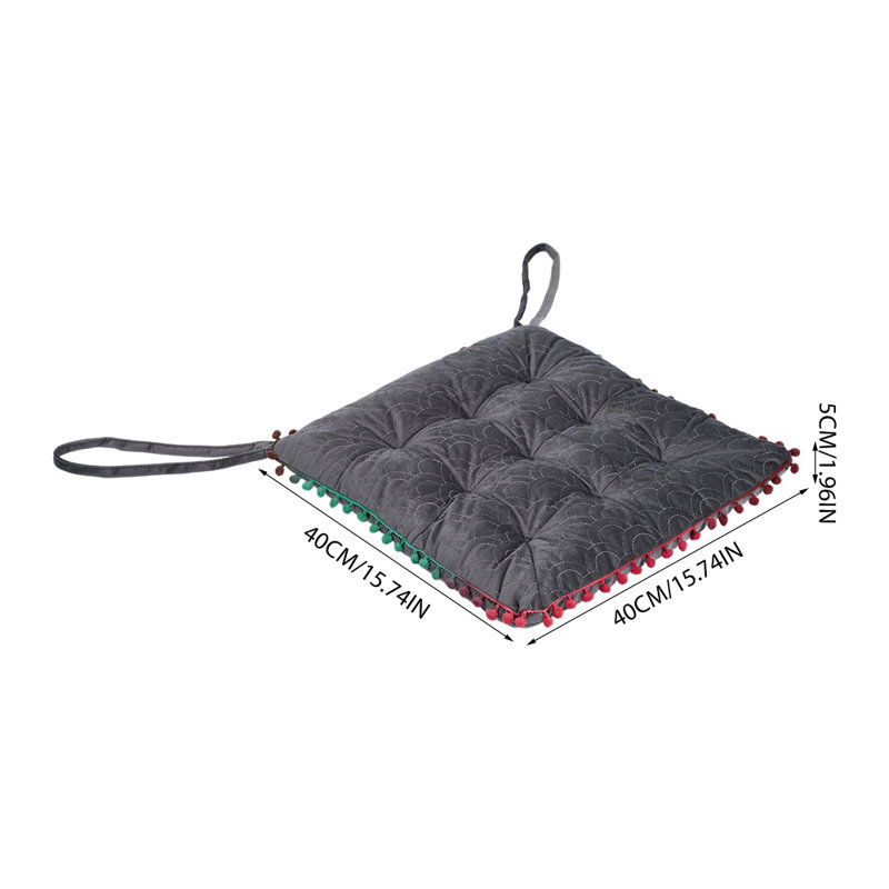 Thick Padded Chair Cushion, Grey