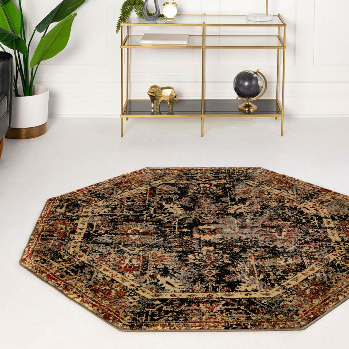 Langley Street Alameda Abstract Black/Yellow/Red Area Rug & Reviews ...