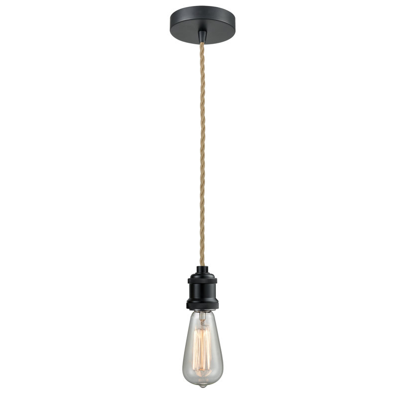 Luminaire suspendu à 1 lumière Waterville, Noir mat