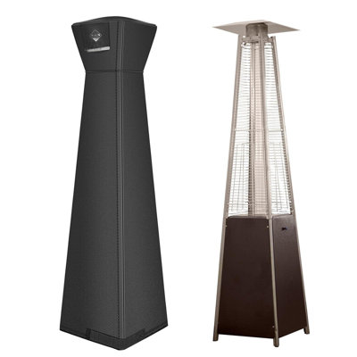 Housses de chauffe-terrasse Pyramid, [tissu résistant à la déchirure amélioré 2026] imperméable avec fermeture à glissière robuste, résistant à la poussière / au vent / au soleil / à la neige (H 90 po x L 23 po x l 23 po, noir)