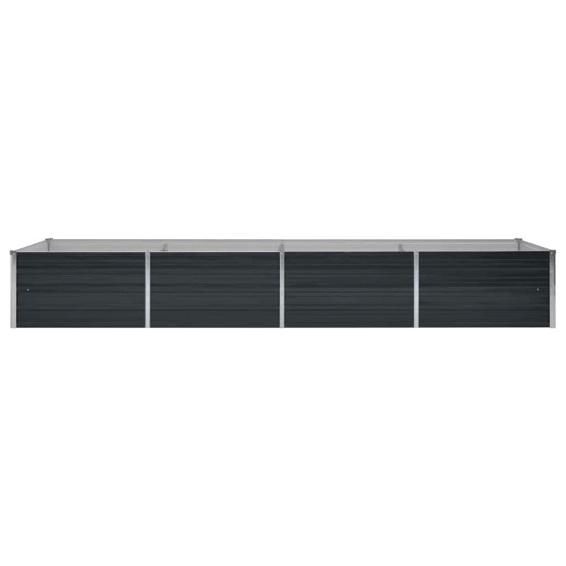 Grande jardinière d'extérieur en acier galvanisé anthracite, H 126 po x l 31,5 po x P 17,7 po