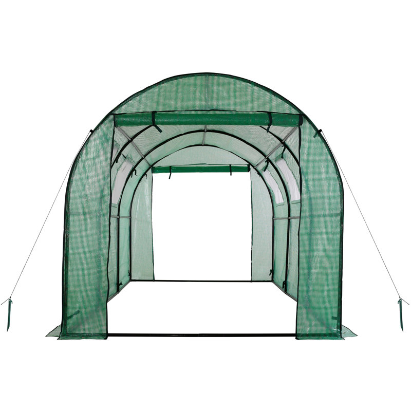 Machrus Ogrow Deluxe Walk-In Tunnel Greenhouse, Green