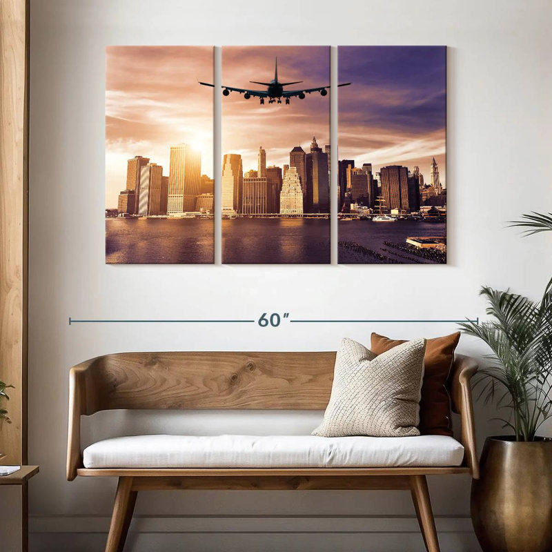 Mehar Airplane In The City, 32" H x 50" W