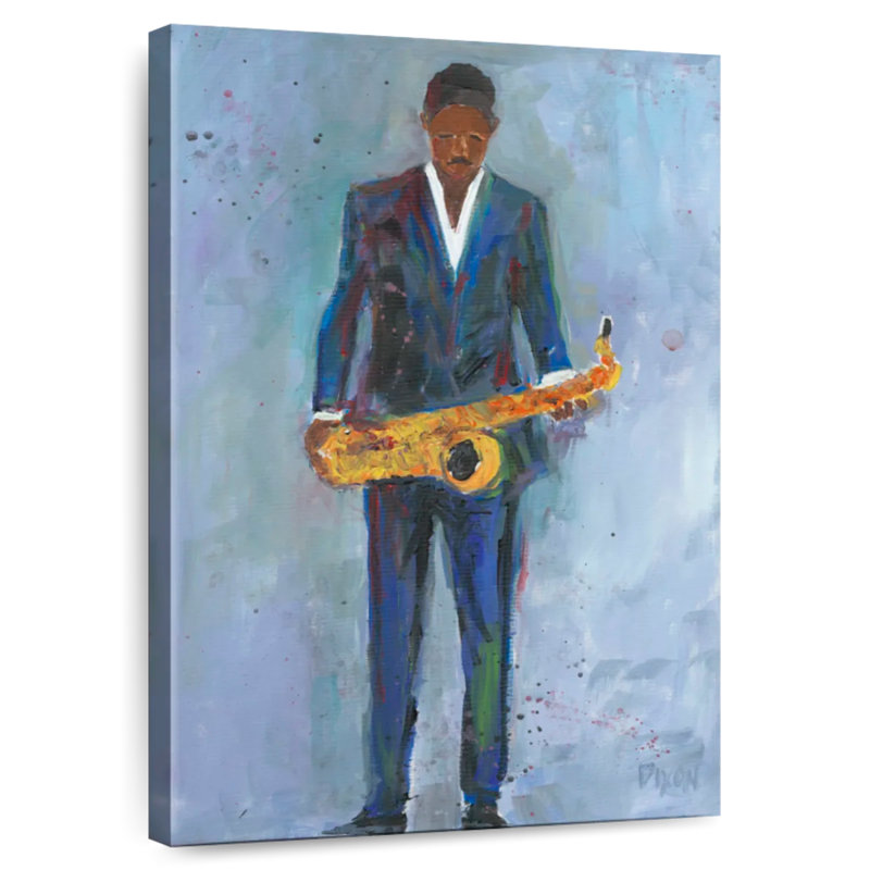 Abarca Sax In A Blue Suit, 45" H x 30" W