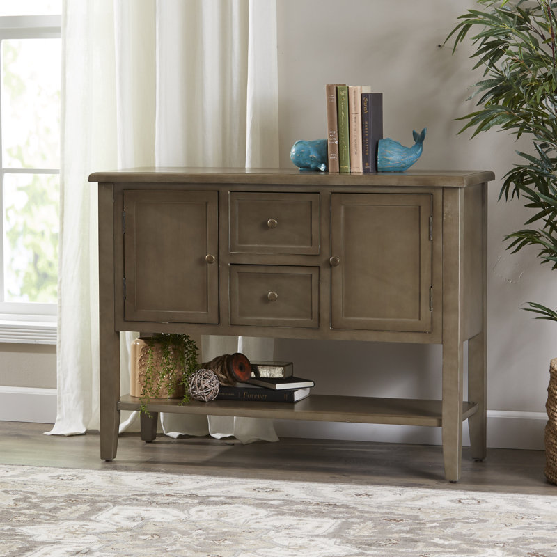 Console en bois massif 42 po, Gris