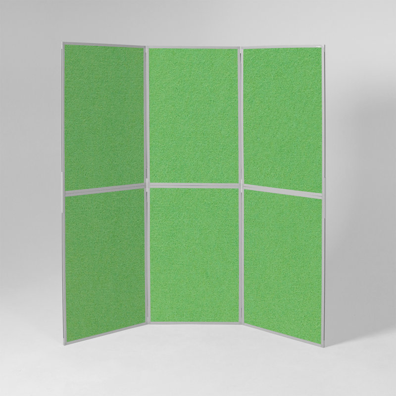 Free-Standing Bulletin Board, 200cm H x 210cm W, Grey, Apple Green
