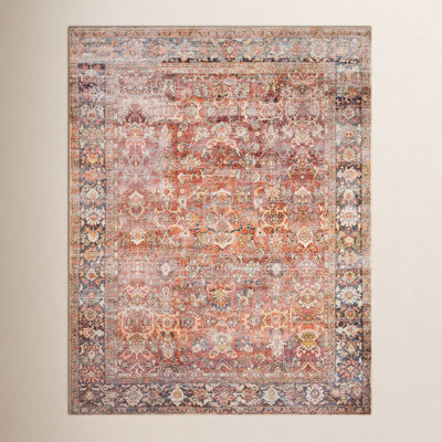 Portman Spice Orange Blue Oriental Rug